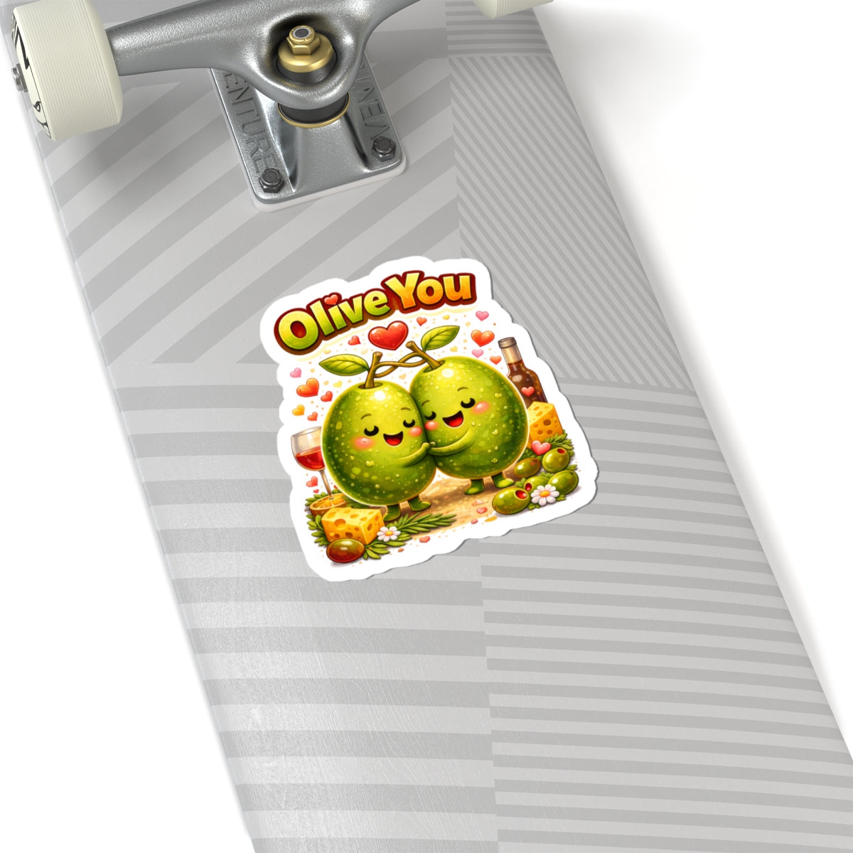 "Olive You" Pun Sticker | Funny Food Wordplay Vinyl Decal for Laptop | Cute Valentine's Day Sticker Gift for Girlfriend