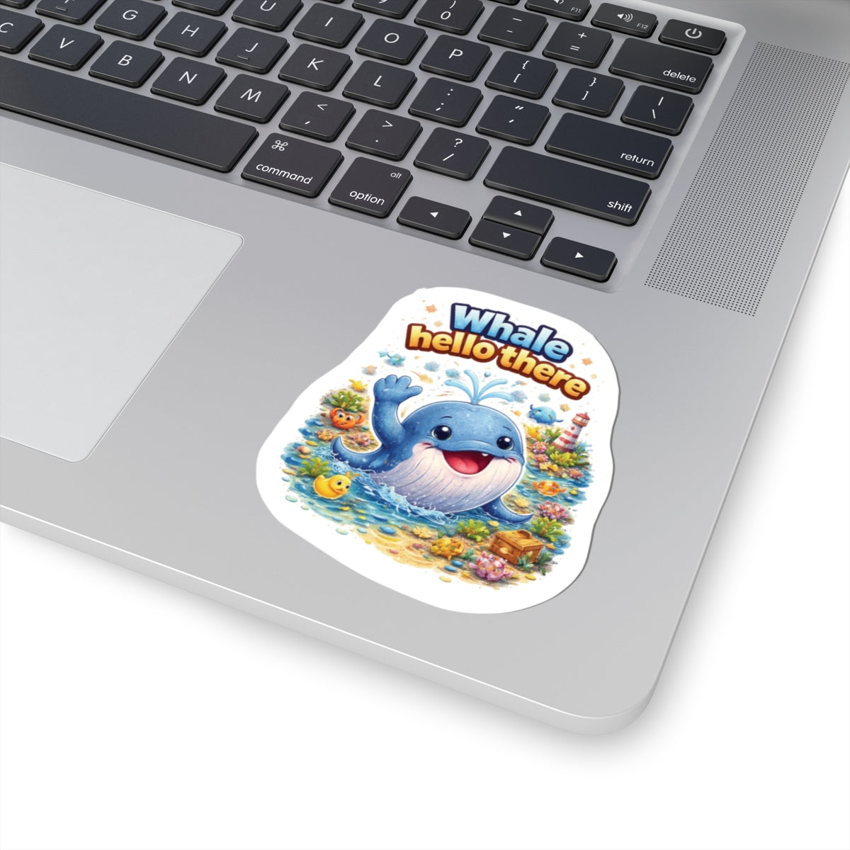 "Whale Hello There" Pun Sticker - Funny Ocean Animal Vinyl Decal Waterproof