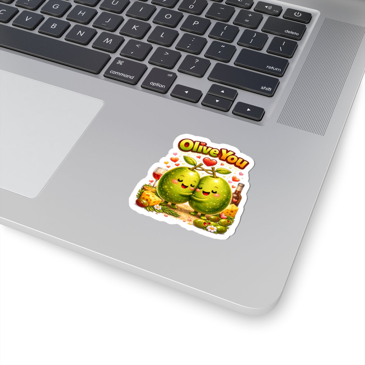 "Olive You" Pun Sticker | Funny Food Wordplay Vinyl Decal for Laptop | Cute Valentine's Day Sticker Gift for Girlfriend